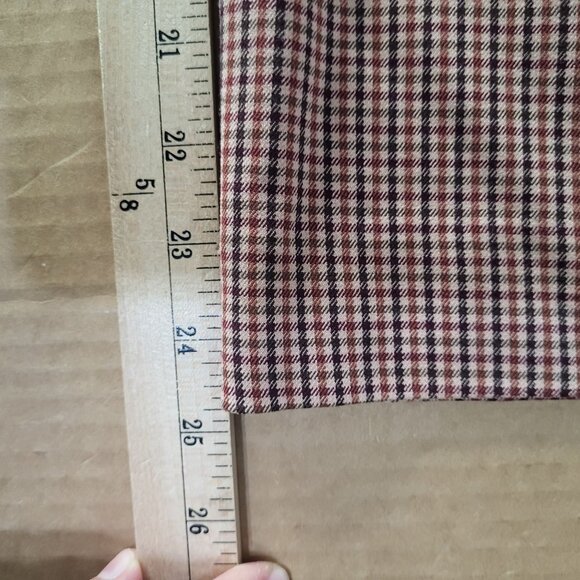 A New Day Women's SZ 17 High Rise Wide Leg Trousers Plaid Brown Pleats Pockets - Picture 8 of 11